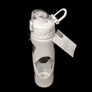White Glass Water Bottle w/ Silicone Sleeve